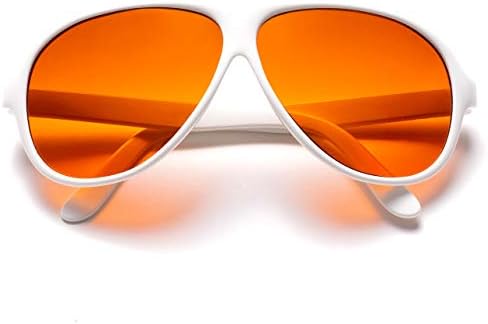 BluBlocker, Çizilmeye Karşı Dayanıklı Lensli Beyaz Orijinal Havacı Güneş gözlükleri | Mavi ışığın %100'ünü ve UVA ve UVB