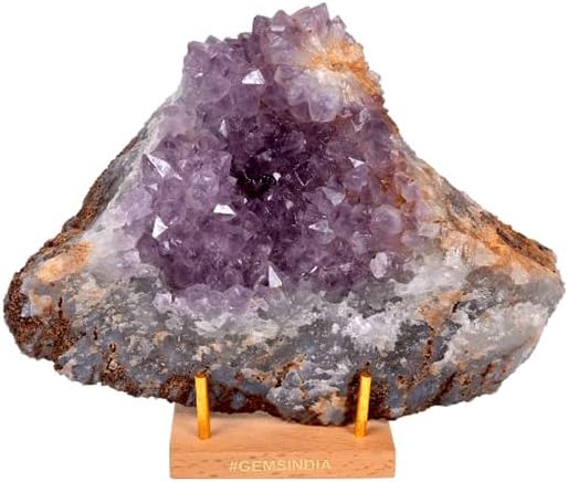 4.4 lbs Doğal Ametist Geode Kuvars Küme / Druzy Kristal Şifa Numune