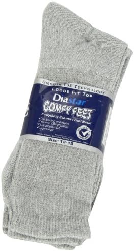 Diastar Comfy Feet Diyabetik Çorap, Gri, 13-15, 3'lü paket