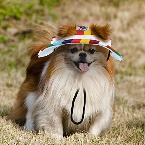 WINOMO Yuvarlak Ağız Pet Kap Şerit Pet Köpek Örgü Gözenekli güneşlikli kep Küçük Köpekler için Kulak Delikleri ile (Boyut