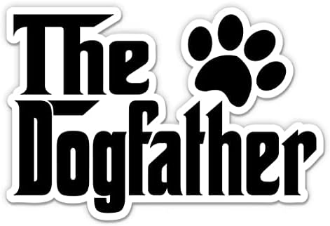 Dogfather Çıkartmaları - 2 Paket 3 Çıkartma - Araba, Telefon, Su Şişesi, Dizüstü Bilgisayar için Su Geçirmez Vinil-Dogfather