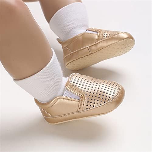 İlkbahar ve Yaz Çocuk Bebek bebek ayakkabısı Erkek ve Kız spor ayakkabı Düz Tabanlı Işık bağcıksız ayakkabı Tekerlekli (Altın,