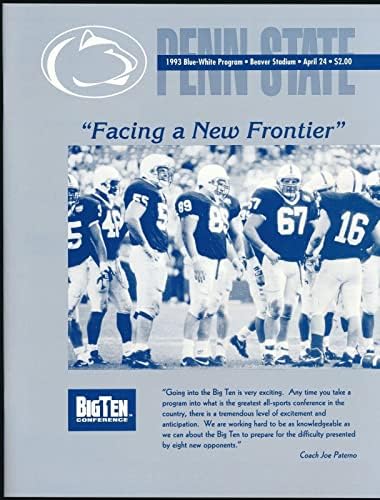 1993 Penn State Mavi / Beyaz Kolej Futbolu Maç Programı 4/24-Üniversite Programları