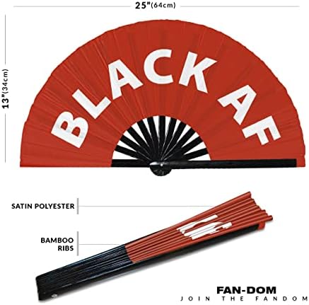 Siyah AF Milliyet El Fan Katlanabilir Bambu Devre Rave El Fanlar Siyah olarak Lanet Fan Kıyafet Parti Dişli Hediyeler Müzik