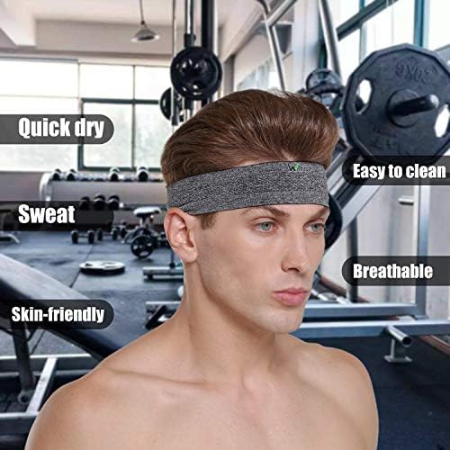 WELLOVE Erkekler ve Kadınlar için 2 ADET Spor Hairbands Kaymaz Sıkı Saç Bantları Egzersiz Nem Esneklik Ter Bantları Kafa