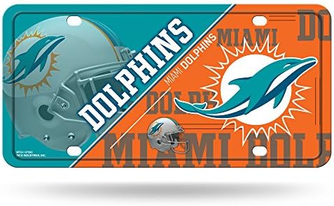Rico Industries NFL Miami Dolphins Unisex Miami Dolphins Plaka Metalmiami Dolphins Plaka Metal, Takım Rengi, Tek Boyut, 6734547364