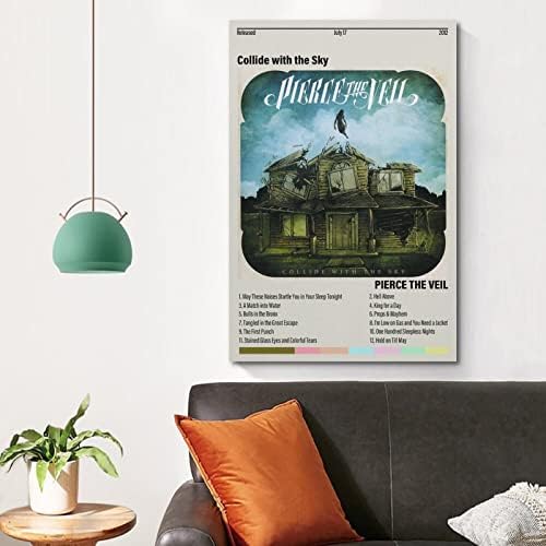 BAOBAOshu Pierce Peçe Posteri Gökyüzü İle Çarpışır albüm kapağı Posteri Dekoratif Boyama Tuval Duvar Posterleri Ve sanat