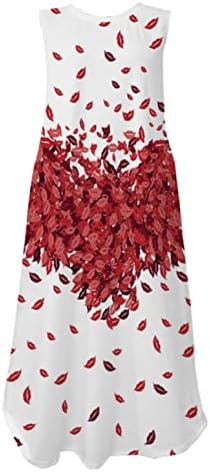 Zpervoba Rahat Yaz Elbiseler Kadınlar için Çiçek Sundress Boho Kolsuz Maxi Elbiseler Bölünmüş Plaj Tankı Elbise Cepler ile