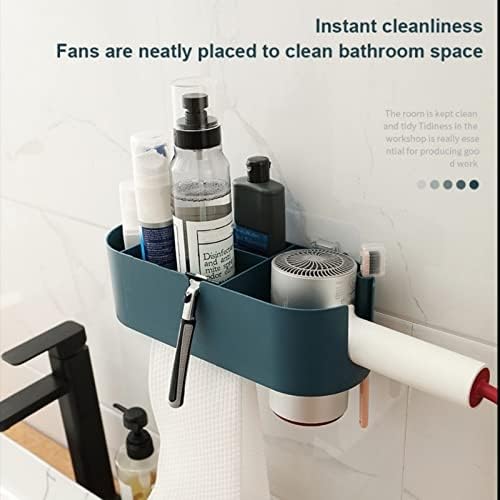 AXOIN HZH Çok Amaçlı Saç Kurutma Makinesi Ücretsiz Yumruk Delik Banyo Depolama Rafı, Deliksiz Üfleyici Braketi Ev Eşyası