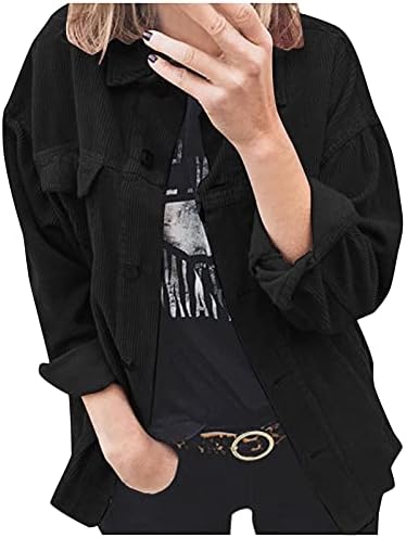 Bayan 2022 Sonbahar Kadife Shacket Ceket Uzun Kollu Düğme Aşağı Renk Bloğu kapüşonlu ceket Cepler ile