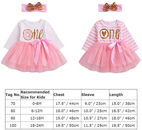 ODASDO Bebek Kız Ilk Doğum Günü Elbise Çörek Baskı Prenses Tutu Tül Etek Bandı Bir Yıl Partisi Kek Smash Kıyafet