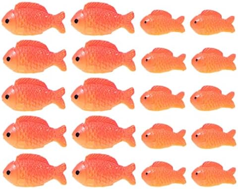 TOYANDONA 20 adet Peri Süs Reçine Akvaryum Balığı, dekoratif Oyuncaklar Kek DIY Aksesuarları Tankı Büyük + Kırmızı Deniz