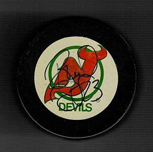 Bruce Sürücü İmzalı New Jersey Devils Vintage Carvel Dondurma Hatıra Diski-İmzalı NHL Diskleri