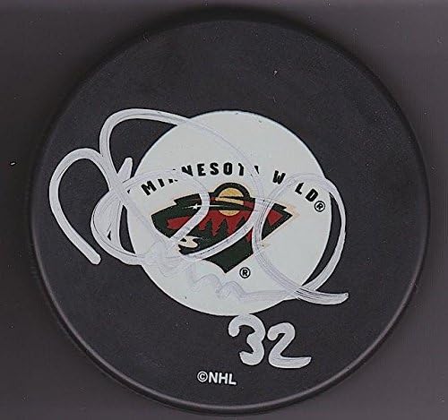 MARC CHOUİNARD İmzalı MİNNESOTA VAHŞİ Disk İMZASI 2-İmzalı NHL Diskleri