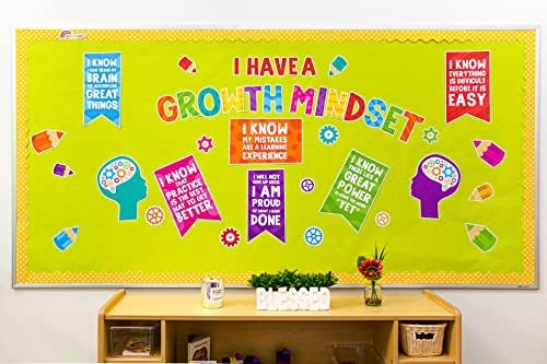 Sproutbrite Büyüme Zihniyet Bülten Tahtası Sınıf Süslemeleri ve Dekor Kağıt Kesikler Öğretmen Öğrenci için Pozitif Zihniyet