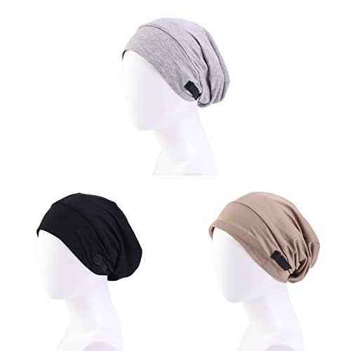 Retzjorv 3 Adet Kadın Saten Astarlı Uyku Kap hımbıl bere Şapka Şapkalar Ayarlanabilir Elastik Bant Gece Uyku Şapka Kemo Saç