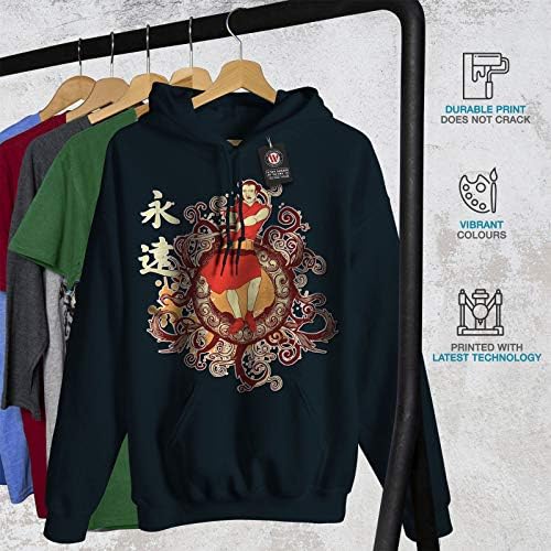 wellcoda Japonya Folklor Moda Bayan Hoodie, Asya Kapüşonlu Sweatshirt
