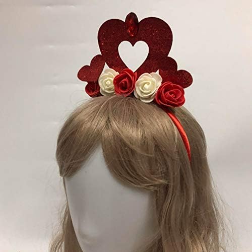 VALICLUD 2 adet Sevgililer Günü Kafa Bandı Glitter Kalp Çiçek Saç Çember Parlak Aşk Parti İyilik Malzemeleri Kadınlar için