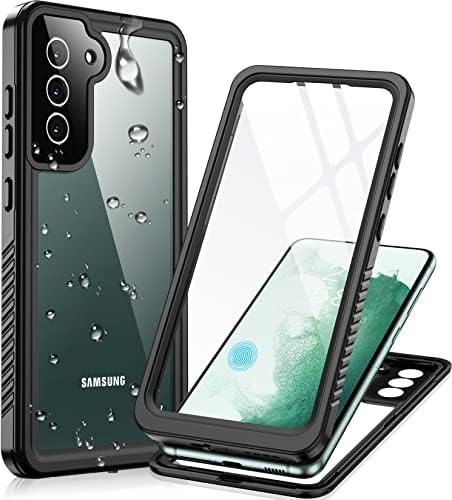 Temdan Samsung Galaxy S22 Kılıf için Tasarlanmış, Dahili Ekran Koruyucu ile su geçirmez Samsung S22 Kılıf Darbeye Dayanıklı