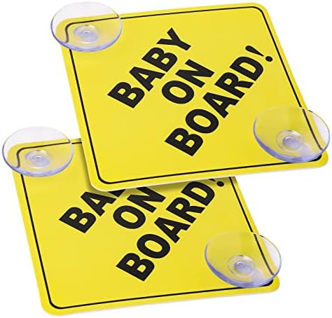 çift Vantuzlu cobee Baby on Board Tabelaları, 2 adet 5x 5 Yeniden Kullanılabilir Güvenlik Araba Uyarı Tabelaları Baby on