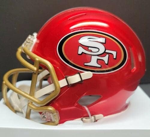 FRANK GORE İmzalı SF 49ERS flaş Hızlı Mini Kask İmzaladı. JSA TANIK İmzalı NFL Kaskları