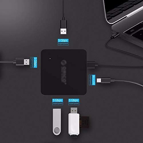 WSSBK Süper Hızlı 4 Port USB HUB 3.0 Taşınabilir OTG HUB USB Splitter Mikro B Güç Bağlantı Noktası MacBook Dizüstü PC için