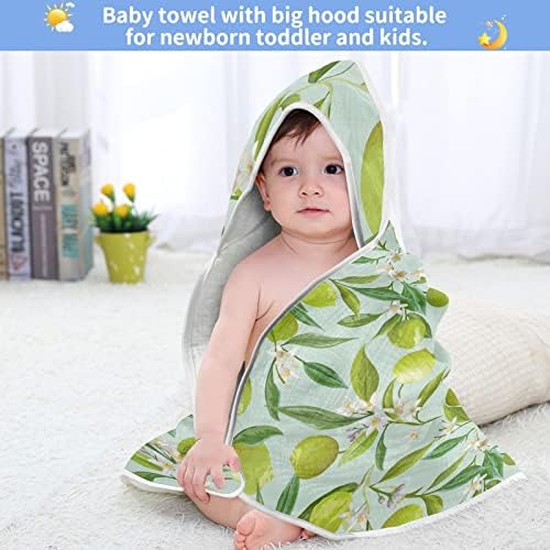 vvfelıxl Bebek Kapşonlu Havlu, Yeşil Kireç Limon Emici Yürümeye Başlayan banyo havlusu, Pamuk Yumuşak Yenidoğan bebek havluları