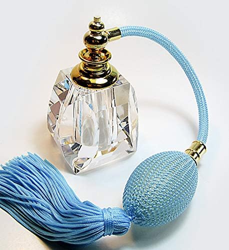 Alice-Aliya Hakiki Kristal Parfüm Doldurulabilir Boş Atomizör şişesibulb ve Püskül Püskürtücü Eki. (Yeşil Ampul ve Püskül