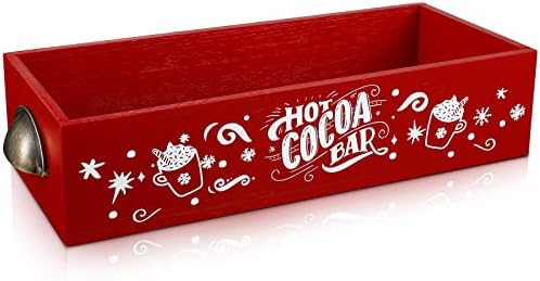 Vesıcı Sıcak Kakao Bar Ahşap saklama kutusu Sıcak Kakao Dekoratif Noel Sevimli Ahşap eşya kutuları Dekoratif Açık Tutucu