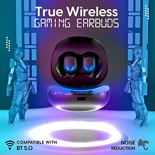 TALK WORKS True Kablosuz Kulaklıklar-BT 5.0 ile Uyumlu Oyun Kulaklıkları, Pasif Gürültü Engelleme, Akıllı Dokunmatik Kontroller,