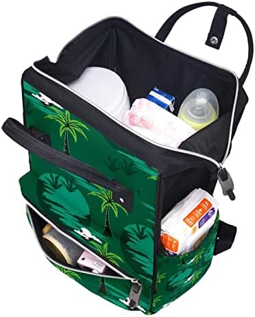Palmiye Ağacı Yeşil Ay Bulutlar bebek bezi çantası Sırt Çantası Bebek Bezi Değiştirme Çantaları Çok Fonksiyonlu Büyük Kapasiteli