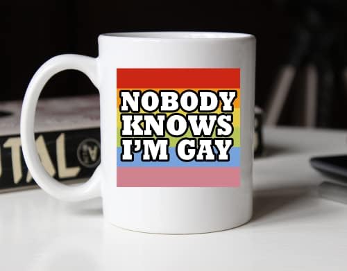 Dev Kimse Eşcinsel Olduğumu Bilmiyor Gökkuşağı Yenilik Kahve Kupa WW1Y2X