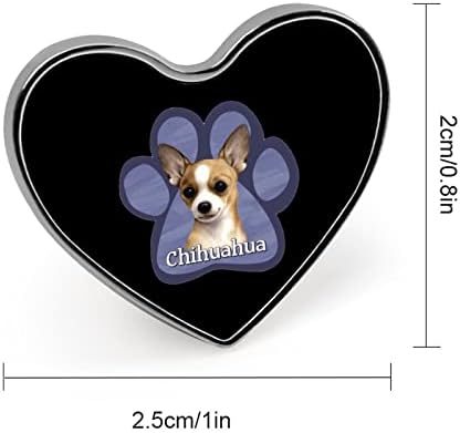 Chihuahua Köpek Pençe Kalp Yaka Pin Sanat Rozeti Broş Takı Giyim Şapka Çanta Dekorasyon Düğün Hediyesi için