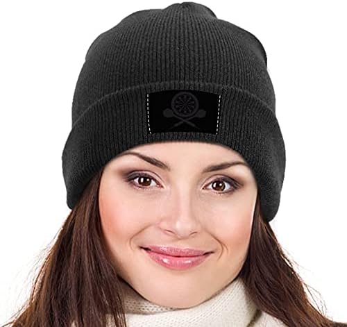 WEEDKEYCAT Dart Tahtası Logosu Kış Örme Bere Şapka Kadın Erkek Unisex Sıcak Örgü Kafatası Kap