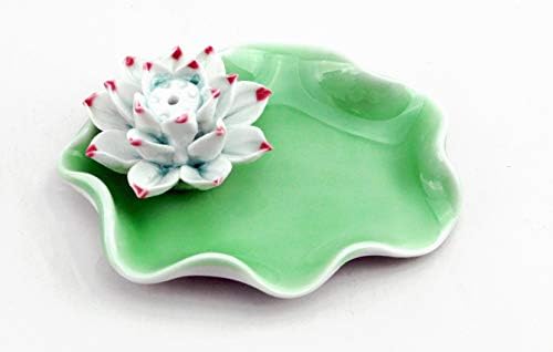 KT Lotus Yaprağı Tütsü Brülör Tutucu seramik tabak Tütsü Kül Tutucu Tepsi Açık Yeşil doğum günü hediyesi / Dekorasyon