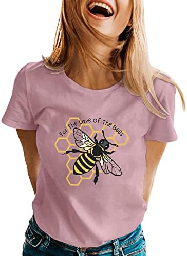 Hızlı Kuru Gömlek Kadın Bayan İlkbahar Yaz Arılar Baskılı Kısa Kollu O Boyun T Gömlek Üst Uzun Kollu T Shirt kadınlar için