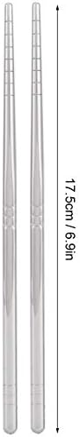 1 Çift paslanmaz çelik çubuklar 17.5 cm Kullanımlık yemek çubukları Mutfak Sofra Takımı, Bulaşık Makinesinde Yıkanabilir