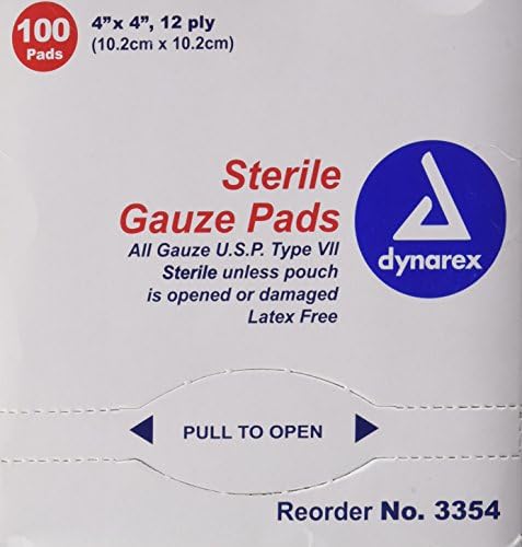 Dynarex Gazlı Bez Steril 1'li 4x 4 12 Katlı 100 / Bx