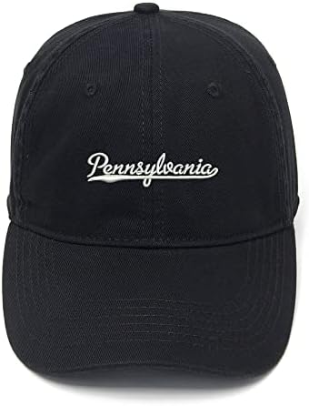 Erkek Beyzbol Şapkaları Pennsylvania-PA İşlemeli Baba Şapkası Yıkanmış Pamuklu Şapka