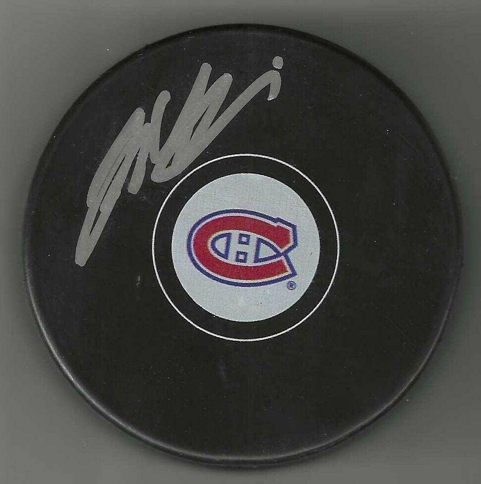 Jordan Harris, Montreal Canadiens Diskini İmzaladı - İmzalı NHL Diskleri