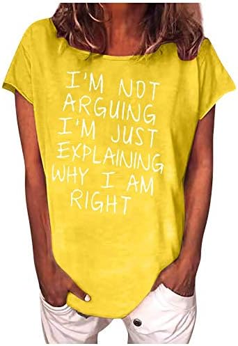 Artı Boyutu Yaz Üstleri Kadınlar için Crewneck Mektup Baskılı T Shirt Gevşek Fit Kısa Kollu Tees Moda Casual Bluzlar