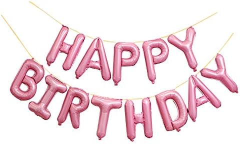 MÜDAVİM açık Pembe Mutlu Doğum Günü balonları, 16 İnç Folyo Harf Balonlar Afiş Doğum Günü Partisi Süslemeleri için