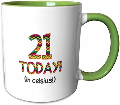 Bugün Celsius'ta 3dRose 21-Komik 70. Doğum Günü 21C, Fahrenheit Seramik Kupada 70, 11 oz, Beyaz