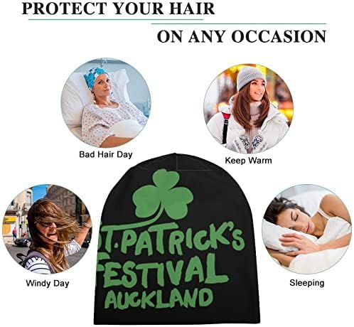 Aziz Patrick Günü Auckland Unisex Bere Şapka Sıcak Kafatası Kap Kazak Kap Uyku için Rahat Bir Boyut