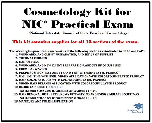 NIC Pratik Sınavı için Kozmetoloji Seti (Washington Eyaleti)