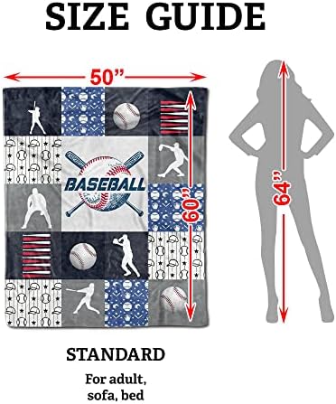 Erkekler için LASFOUR Beyzbol Battaniyeleri, Erkekler için Beyzbol Hediyeleri 8-12, 50x60 inç Beyzbol Fan Oyuncuları için