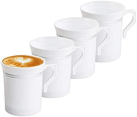 Tek kullanımlık Plastik Kahve Kupa 120 Adet - 8 oz Ağır Espresso, Cappuccino Bardak - Beyaz çay bardağı Seti - Toplu Plastik