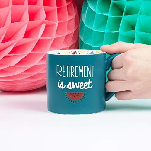 Köşk Hediyelik Şirket Karpuz Desenli 15 oz Mavi Kahve Kupa Emeklilik Tatlıdır