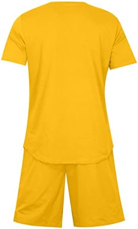 Ymosrh erkek T Shirt Kollu T-Shirt ve şort takımı Spor 2 Parça Eşofman yaz kıyafetleri eşofman altı Gömlek T