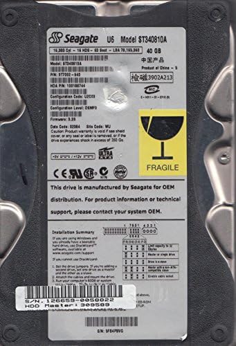 Seagate U Serisi 6 40 GB UDMA/100 5400 RPM 2 MB IDE Sabit Disk